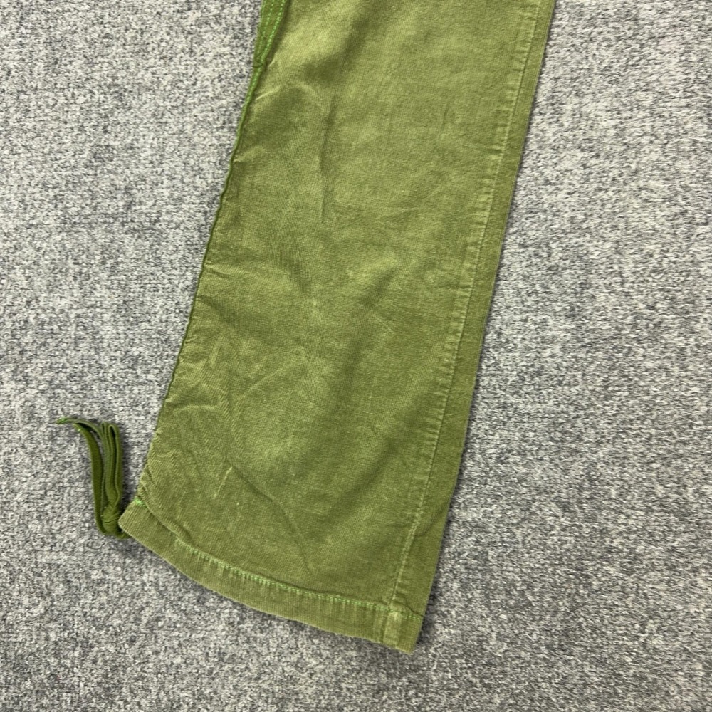 Miss Me Pants Womens L Green Corduroy Y2K Floral Embroidered Rhinestone Belted - Picture 3 of 16